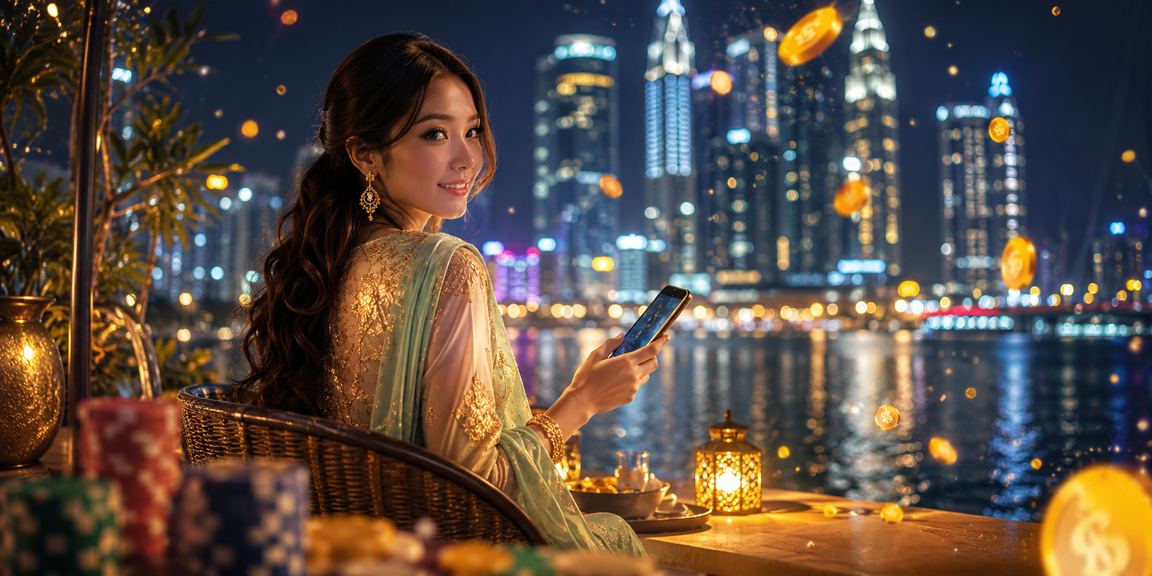 Pemain Malaysia membuat deposit semasa promosi Hari Raya di Kuala Lumpur